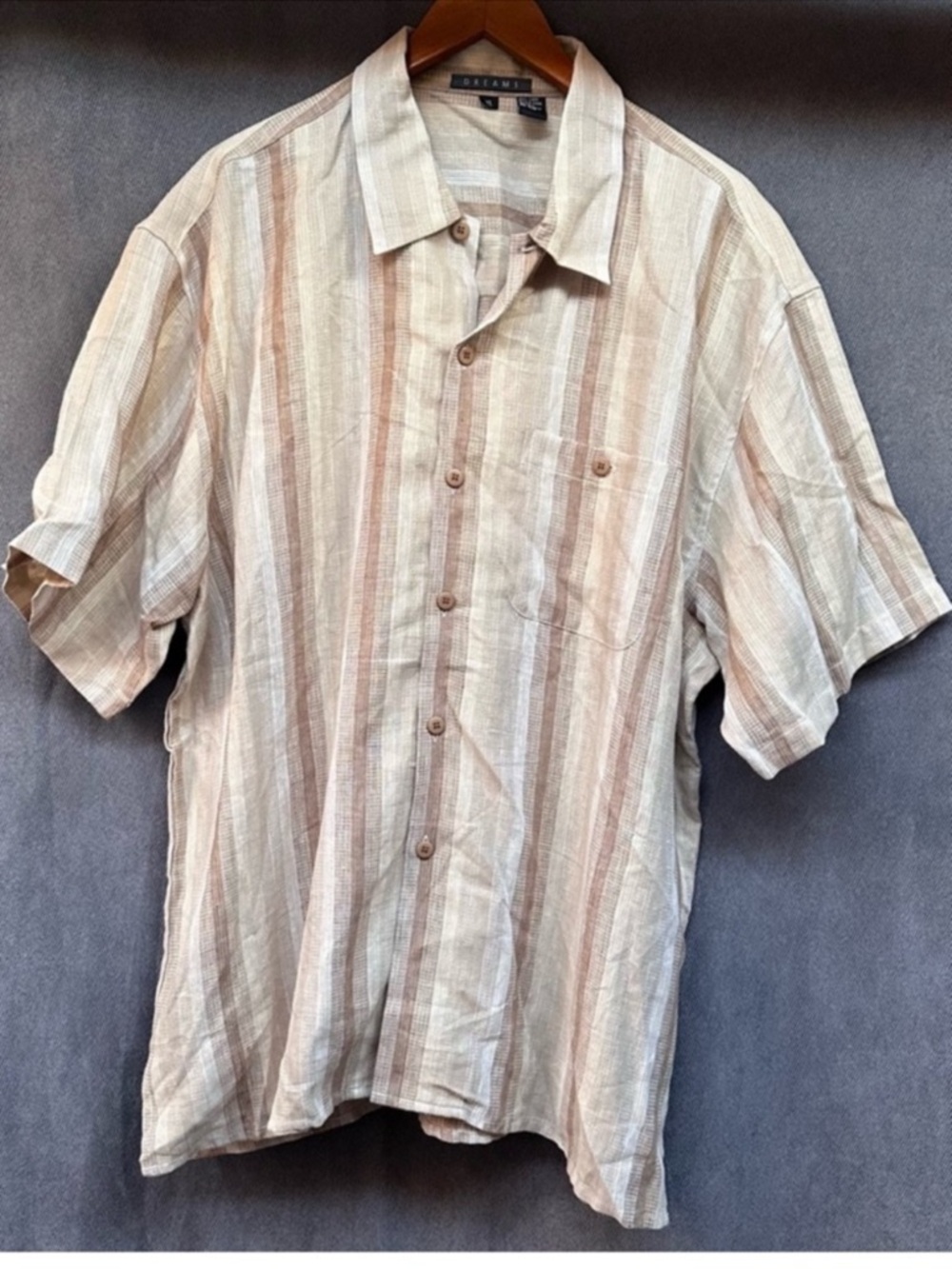 Linen striped shirt men’s XL NWOT Dreams
